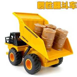 儿童惯性翻斗车重工采矿运输车运石车男孩信号灯自卸工程模型玩具