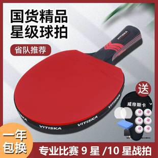粘性胶皮 乒乓球拍专业级单拍碳素底板长柄短柄手工兵乓球拍正品