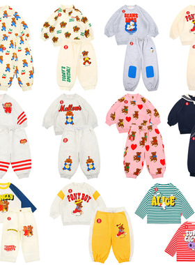 26春夏新款贝贝儿童卫衣卫裤套装卡通印花长袖体恤幼儿园套装