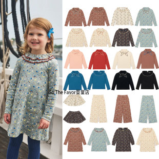 2025秋季MP女童甜美碎花绑带领花边打底衫长裤套装儿童连衣裙