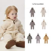 25AW秋冬MAT男女童装 儿童摇粒绒精灵帽连体衣宝宝爬服