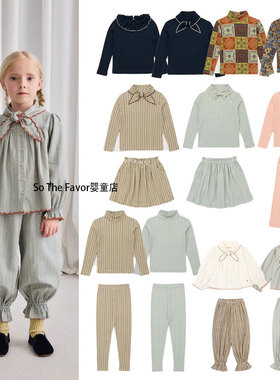25秋冬MP系列女童绑带领长袖衬衫秋季打底衫T恤打底裤舒适百搭