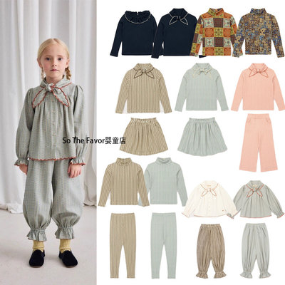 25秋冬MP系列女童绑带领长袖衬衫秋季打底衫T恤打底裤舒适百搭