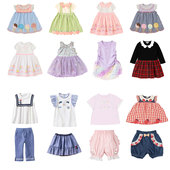 草莓连衣裙T恤短裤 baby cheer日单集合有机棉女童夏季