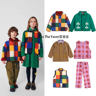 25秋冬BC儿童大衣女童毛绒外套男童夹棉无袖夹克马甲