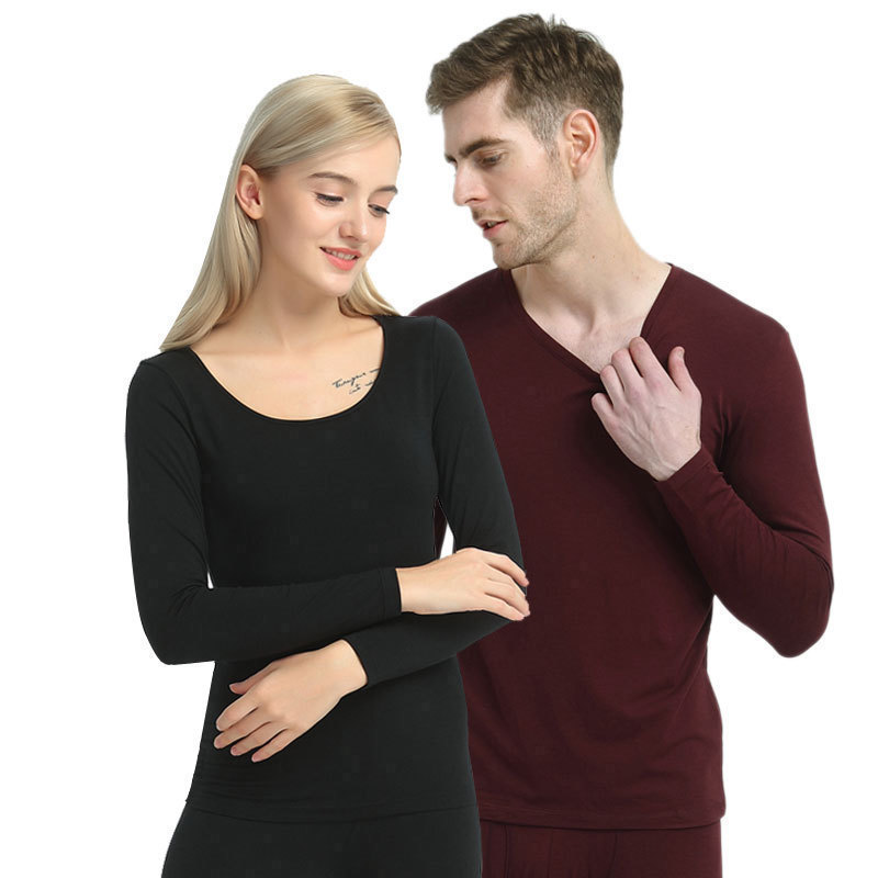 雪竹内衣秋冬保暖套装棉毛衫磨毛