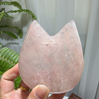天然透粉阿塞彩虹猫头底座消磁碗96*87*25mm，重：310.8g，344号
