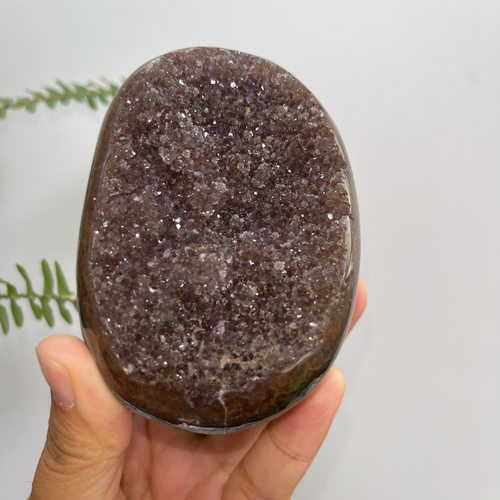 天然烟灰紫晶镇摆件：72*62*60mm,重：373g,31号