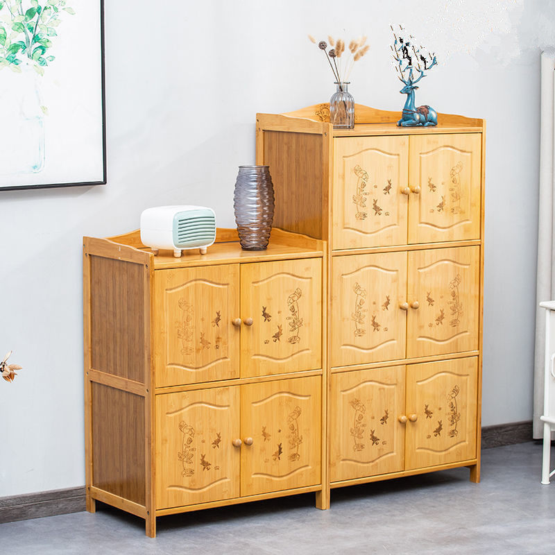 书柜现代简约带门防尘格子柜组合立柜窄柜储物柜置物书架落地楠竹,住宅家具,飘窗柜,淘宝优惠券,粉丝福利购,淘宝优惠卷