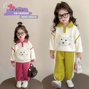 女童春款套装2026新款洋气儿童装运动可爱两件套女宝宝春季衣服潮