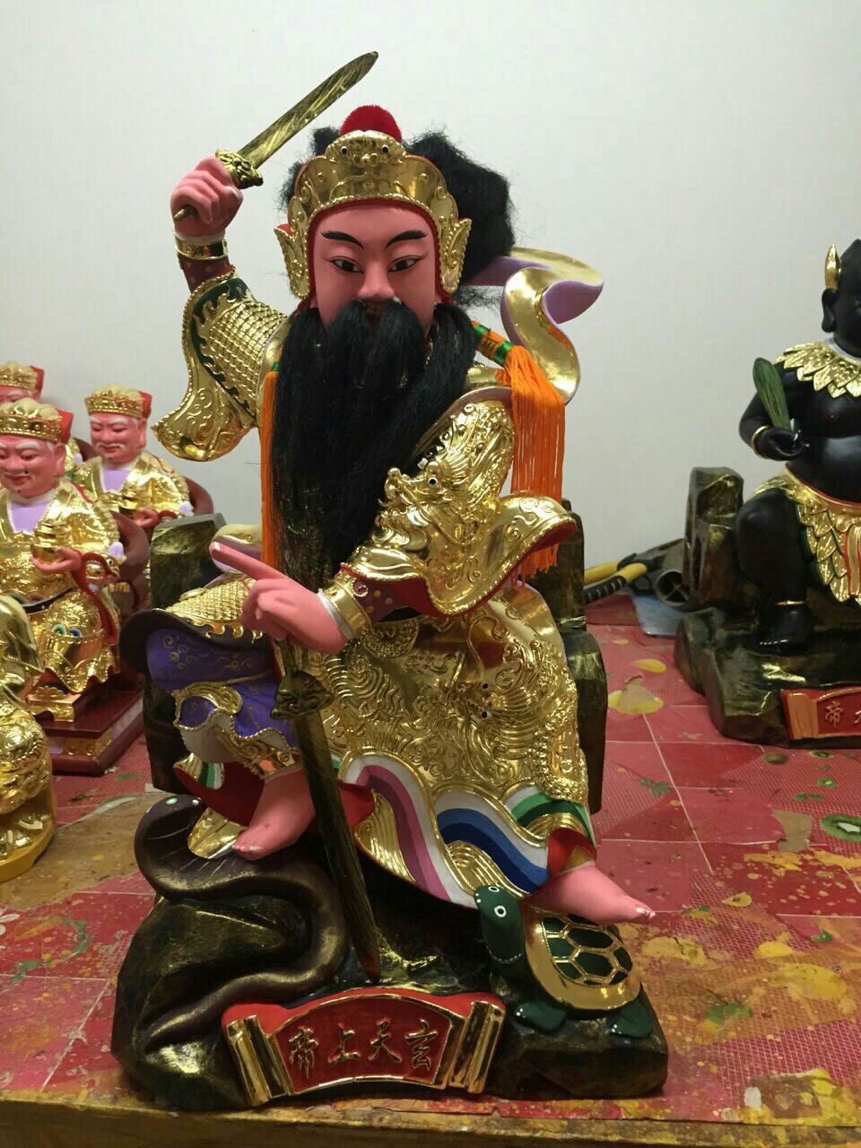 纯香樟木雕玄天上帝真武大帝北极大帝神像佛像定制30cm