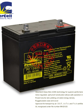 原装PC12620瑞典Powercell12V62AH 密封铅酸电池PowercellPC12620