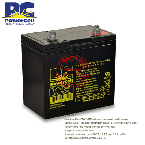 原装PC12620瑞典Powercell12V62AH 密封铅酸电池PowercellPC12620
