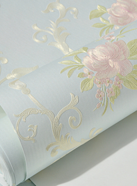 加厚自粘无纺布墙纸温馨田园3d立体家用装饰卧室背景墙自贴壁纸