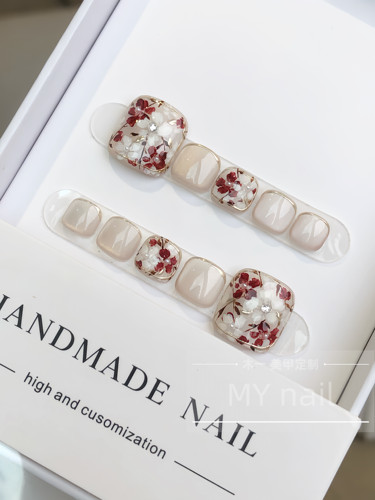 【M.Y nail 】脚趾纯手工穿戴甲春夏手绘猫眼脚美甲贴片