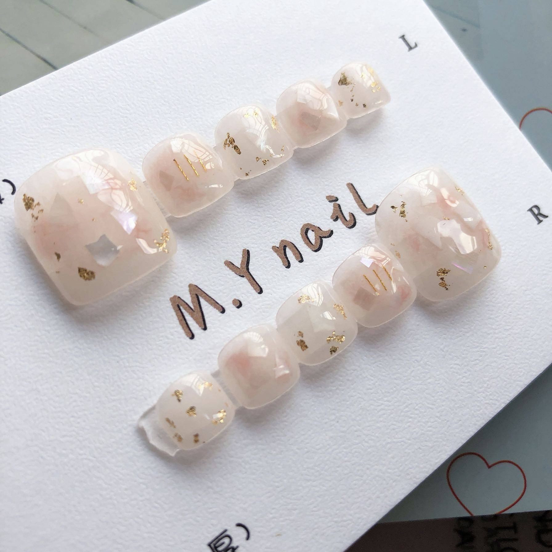 粉透晕染贝壳穿戴甲春夏脚甲片手工手绘成品甲片可穿戴拆卸甲,彩妆/香水/美妆工具,穿戴甲/甲片,淘宝优惠券,粉丝福利购,淘宝优惠卷