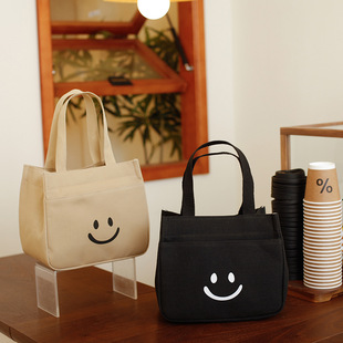 帆布饭盒包手提包宝妈外出简约立体拎包通勤加厚上班便当饭袋