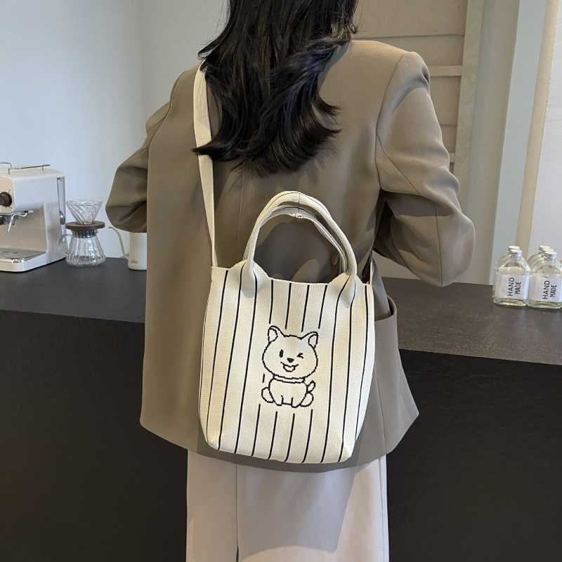 手提包洋气针织条纹时尚购物袋网