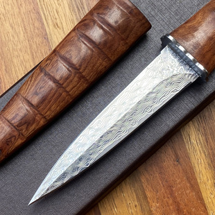 家用野外割肉刀大马士革钢刀钢芯VG10高硬度水果刀开刃刀子直刀