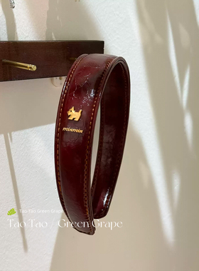 复古新年红色宽边小狗皮发箍女2026新款高级感洋气高颅顶头箍头饰