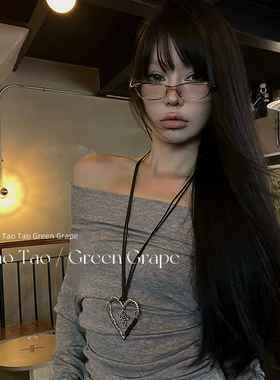 夸张爱心十字架吊坠项链女2025新款长款毛衣链轻奢高级小众卫衣链