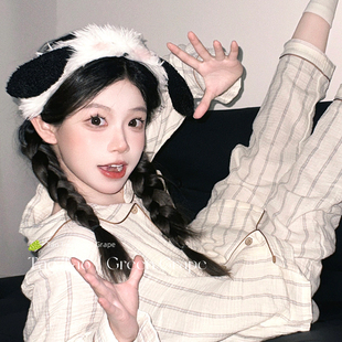 可爱毛绒小狗耳朵发箍女敷面膜洗脸化妆专用头箍搞怪秋冬发饰头饰