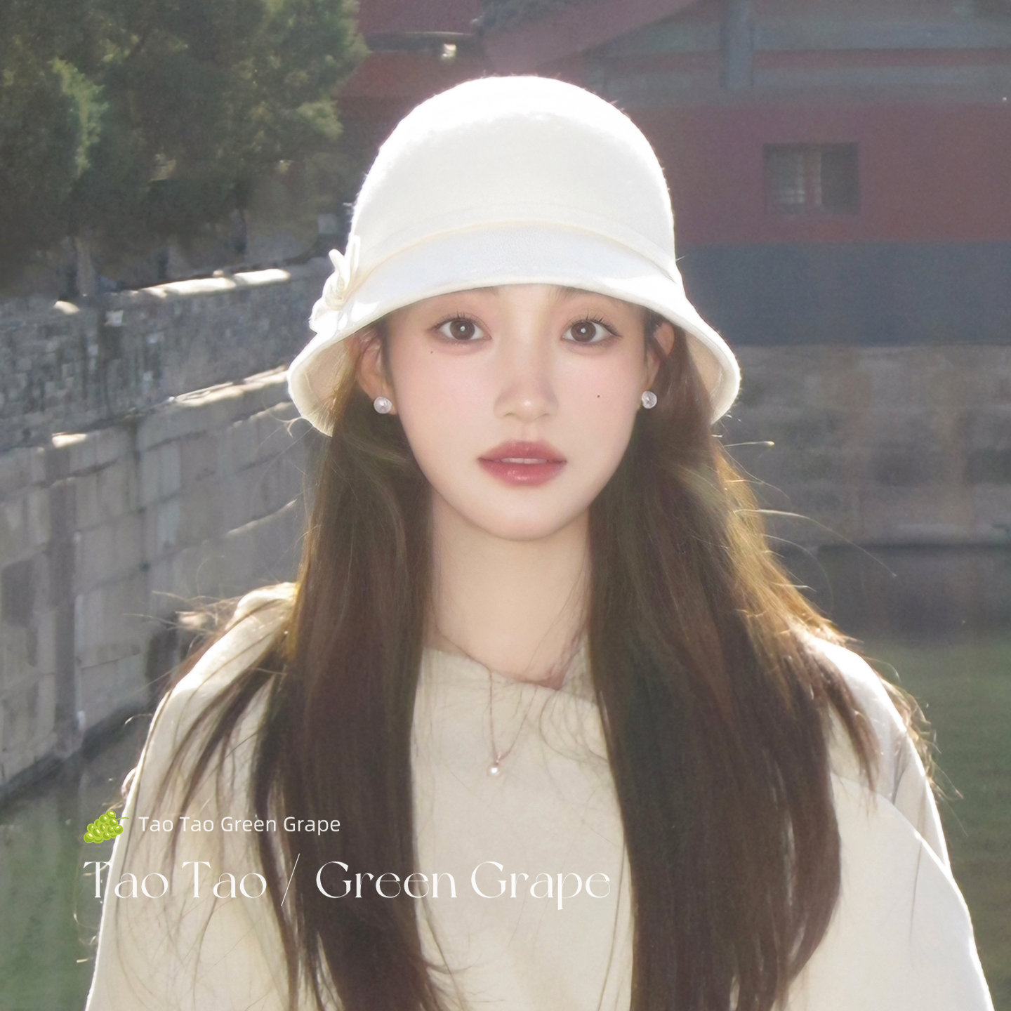 富家千金法式赫本风白色圆顶礼帽女2025新款秋冬渔夫帽蝴蝶结帽子