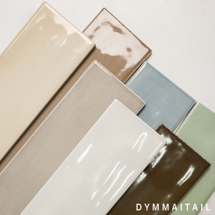 手工砖低饱和纯色简约亮光釉面全瓷卫生间厨房咖啡厅浴室墙砖瓷砖