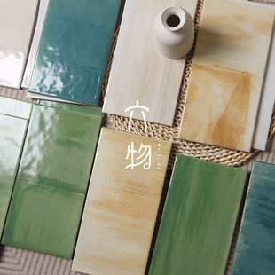 法式厨房卫生间复古全瓷亮光手工砖咖啡奶茶店商业空间墙砖150300