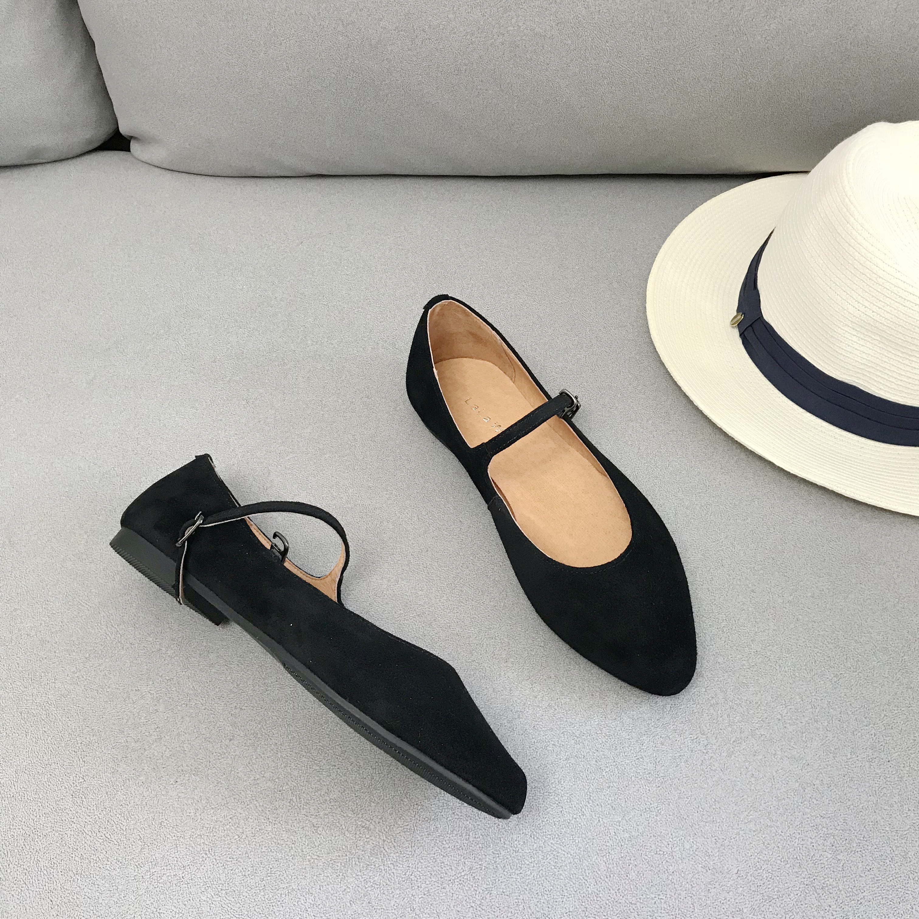 复古玛丽珍鞋法式浅口平底单鞋