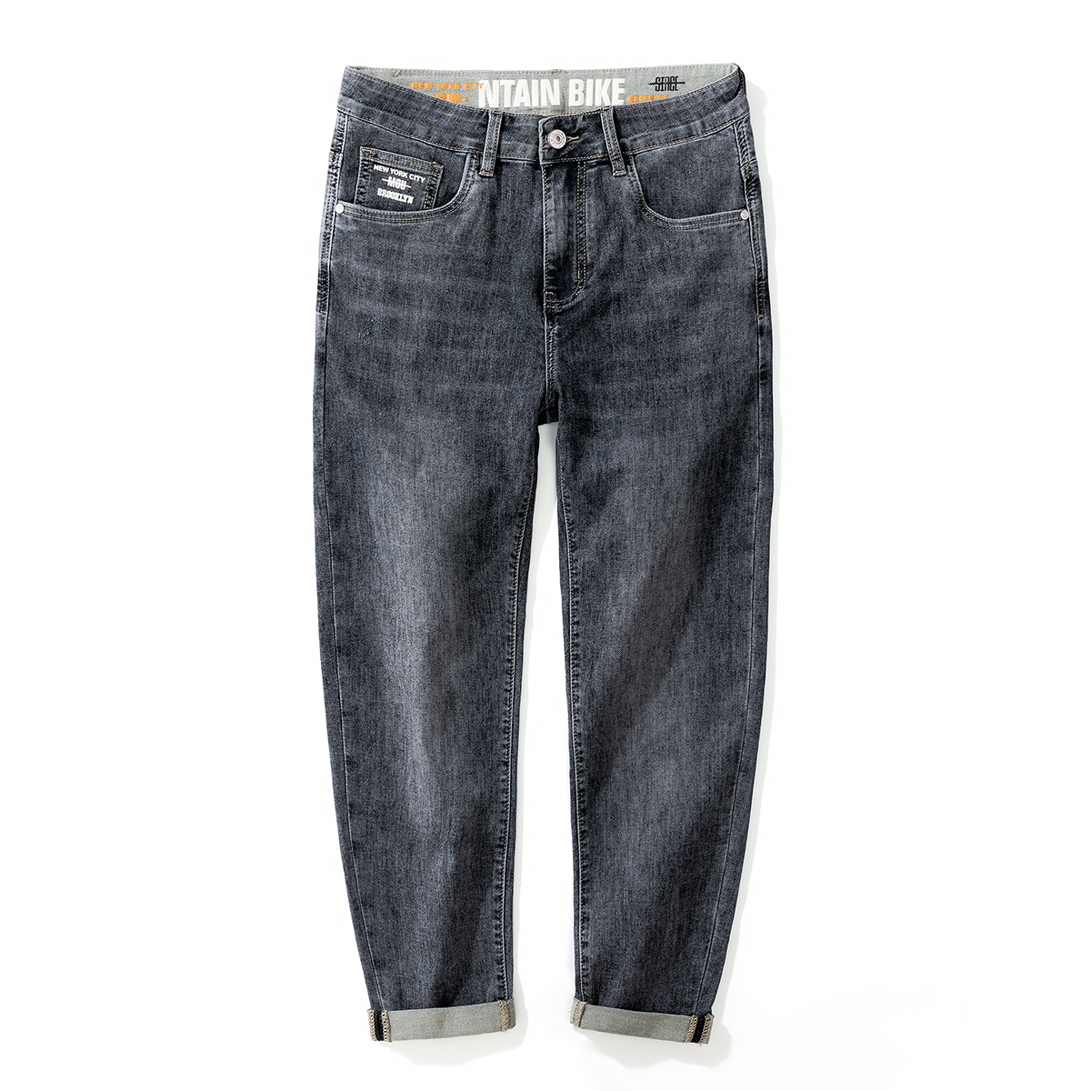 7号仓库昱本男装2025春夏新款九分薄款软牛仔小脚百搭