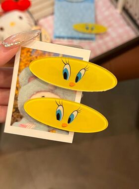 可爱韩版黄色眼睛鸭嘴夹甜妹卡通小黄鸭碎发侧边刘海夹ins风发夹