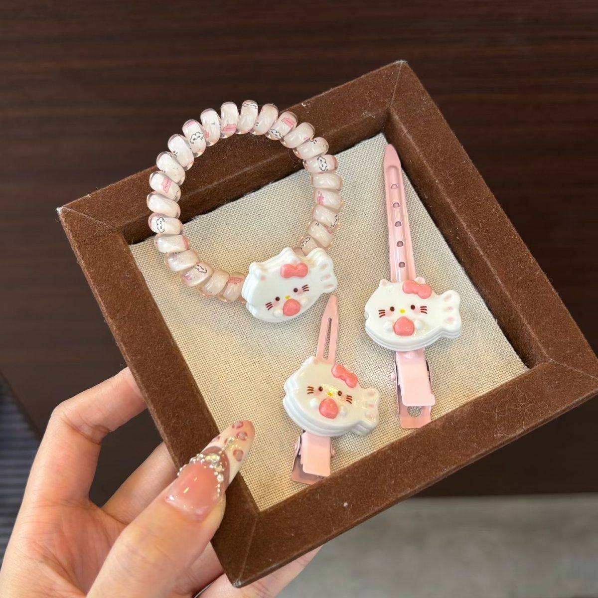 粉色系猫小鱼发夹发圈组合甜美可爱少女心碎发夹高弹力发绳发饰,饰品/流行首饰/时尚饰品新,发饰,淘宝优惠券,粉丝福利购,淘宝优惠卷