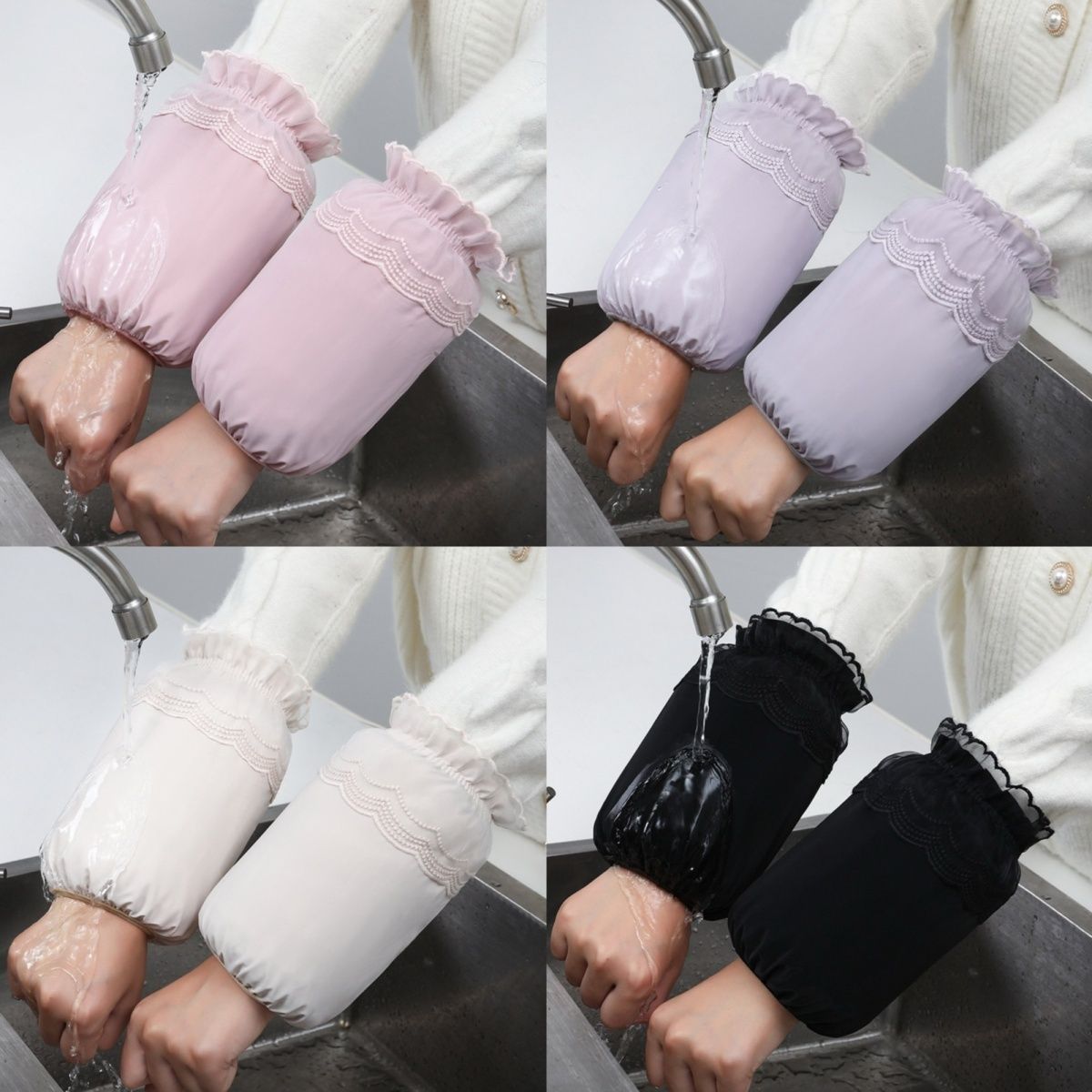 防水防油套袖秋冬羽绒服护袖成人工作百搭手袖耐脏耐磨宽松手袖