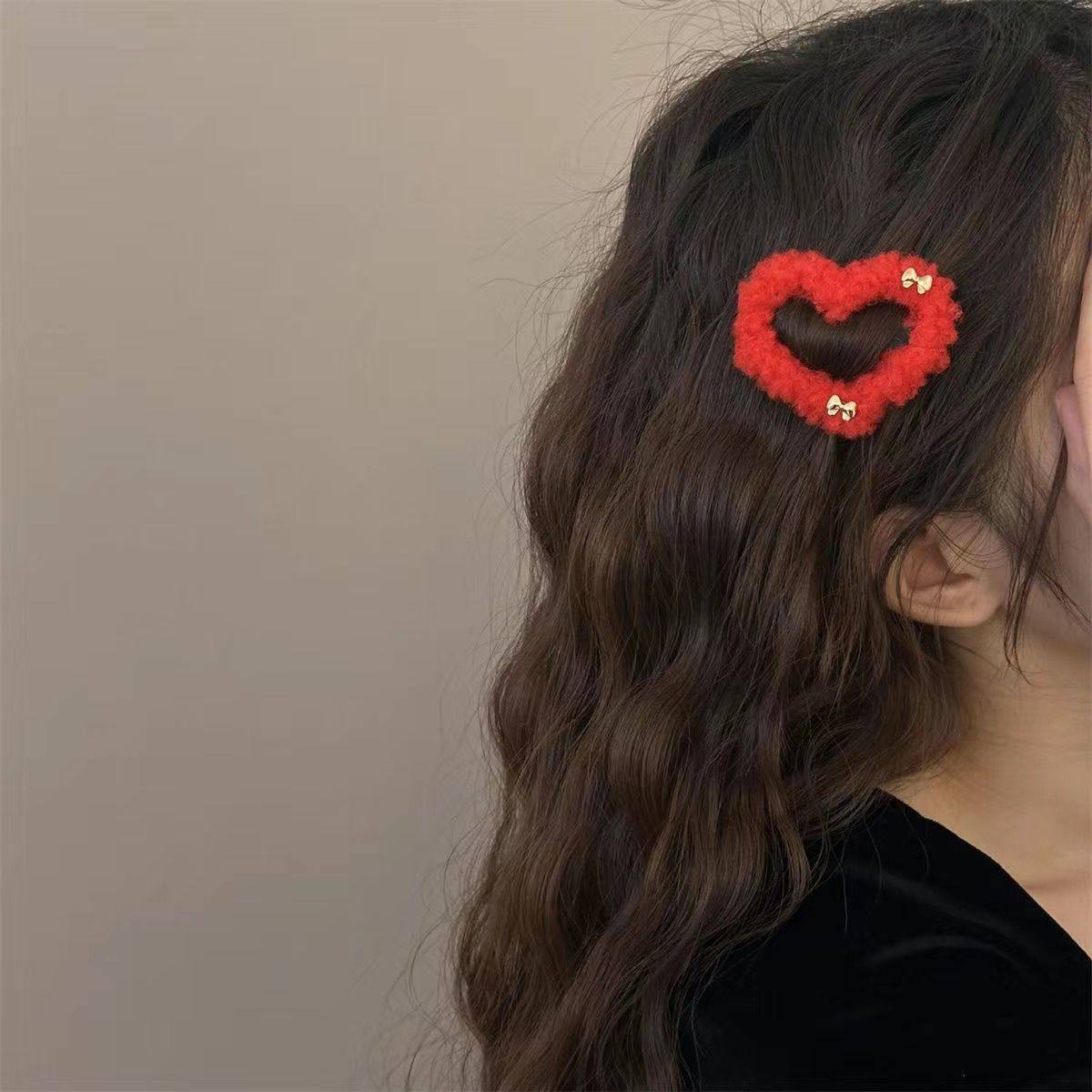 新年圣诞节复古红色毛茸茸五角星镂空发夹 高级感金属蝴蝶结BB夹,饰品/流行首饰/时尚饰品新,发饰,淘宝优惠券,粉丝福利购,淘宝优惠卷