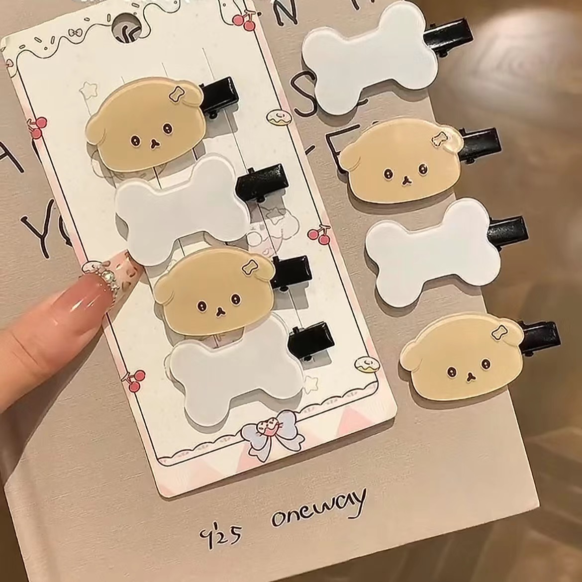 轻松可爱小狗发夹卡通少女甜美