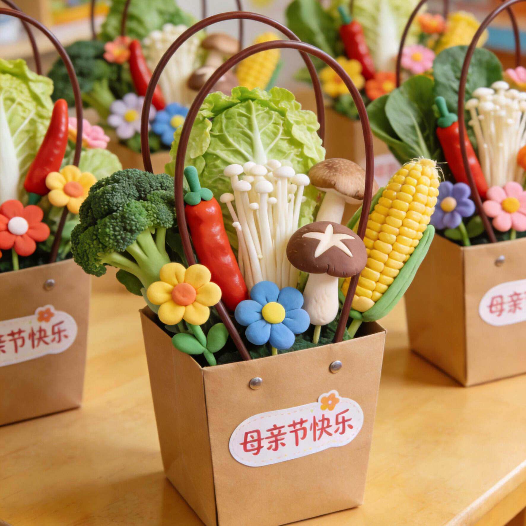 【母亲节礼物】手工自制diy牛皮纸牛皮纸插花盒鲜花手提盒包装盒