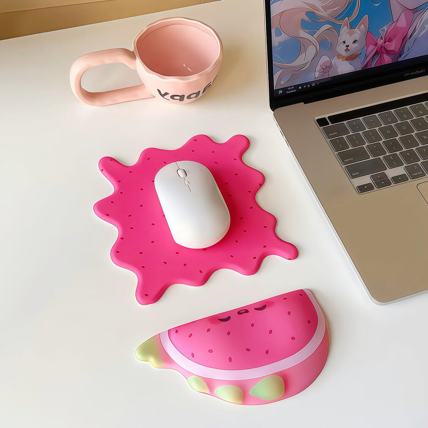 可爱水果家用电脑桌面护腕办公室女生用硅胶高颜值办公鼠标垫桌垫