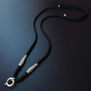 速挂吊坠挂绳卡扣柔软项链绳男士女款黄金狼牙配绳黑色泰国佛牌链