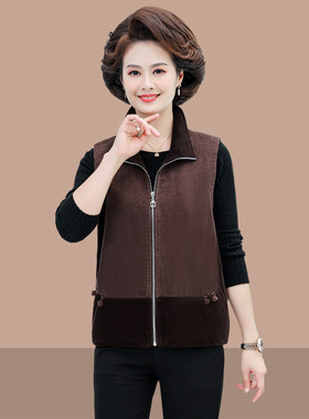 灯芯绒马甲女春秋新款外套妈妈装