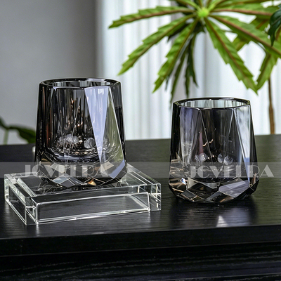 轻奢水晶玻璃杯高颜值水杯套装家用杯子高级感轻奢酒杯果汁杯茶杯