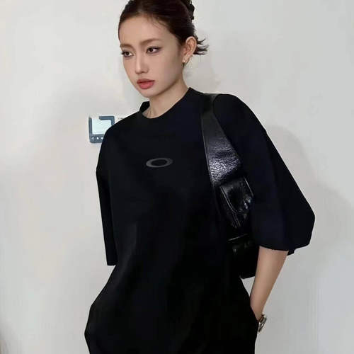 重磅小众vintage O字母刺绣短袖复古vibe风潮流男女宽松T恤情侣款