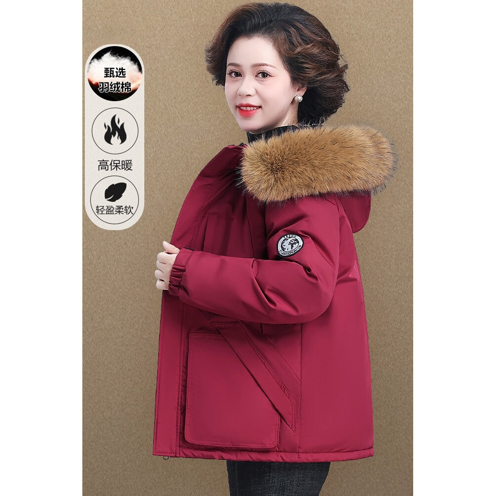 贵夫人妈妈品牌外套冬季羽绒派克服中老年冲锋衣女款秋冬保暖棉衣