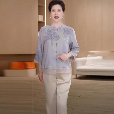 中老年气质妈妈套装上衣