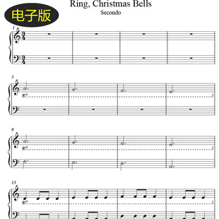 Bells钢琴谱四手联弹谱 Christmas f404 圣诞歌曲Ring 高清