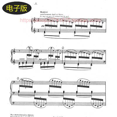 法国杜朗版 德彪西 钢琴前奏曲 第二卷 钢琴谱 共12首 古典钢琴谱