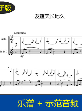 高清Auld Lang Syne友谊天长地久单簧管二重奏总分谱 赠音频c1149