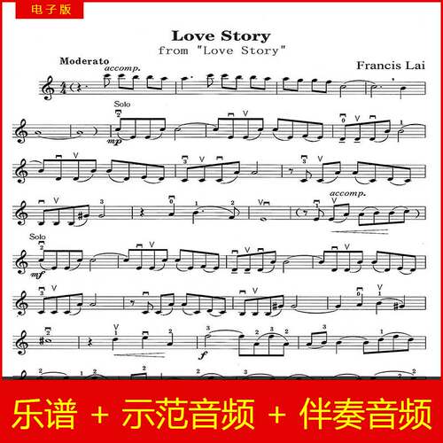 LoveStory爱情故事小提琴独奏谱