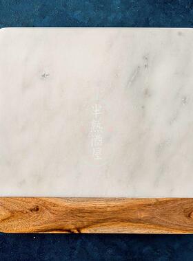 天然大理石正方形辅食板切菜板摆盘砧板拍摄水果盘甜品摆件菜板
