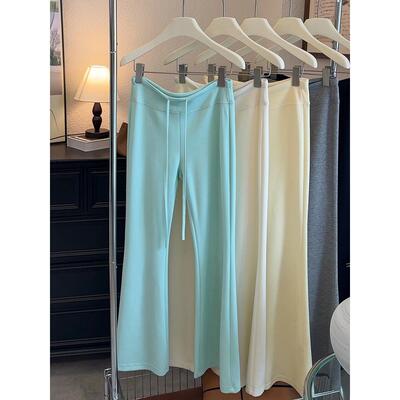 纯色莫代尔微喇休闲裤女